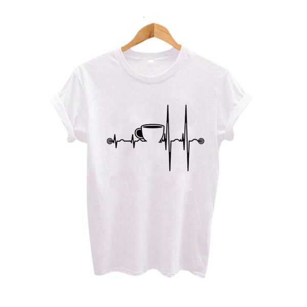 

women designer shirts women designer shirt coffee heartbeat graphic tees women hipster punk harajuku summer funny t shirts white shirt