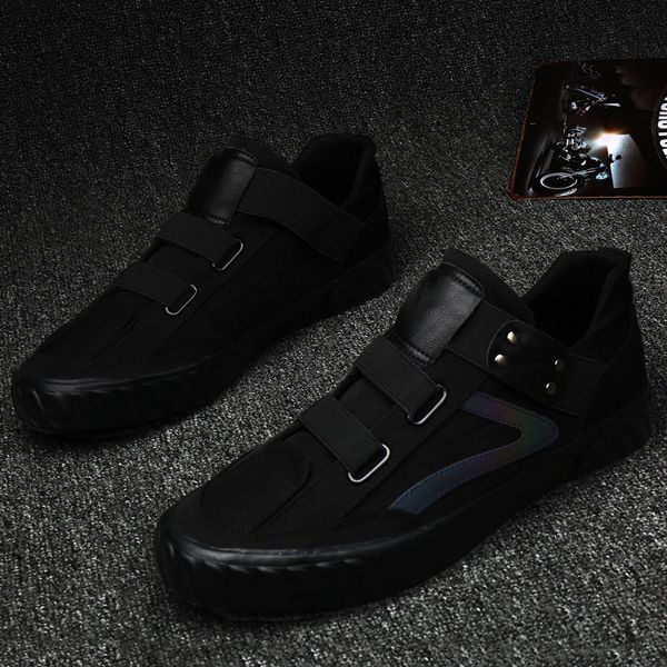 

new fashion male shoes new summer 2020 men's casual lazy couple korean fashion tide canvas shoes wild shoes, Black