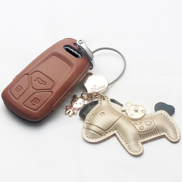 

genuine leather full cover car key case for a1 3 4 5 6 7 8 a6l a4l q5 q7 c5 c6 b6 b7 b8 b9 r8s 8s keyring accessories