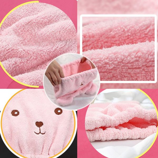 

lovely animal cartoon bath absorbing magic quick dry bath hair drying towel head wrap hat makeup cosmetics cap bathing tool