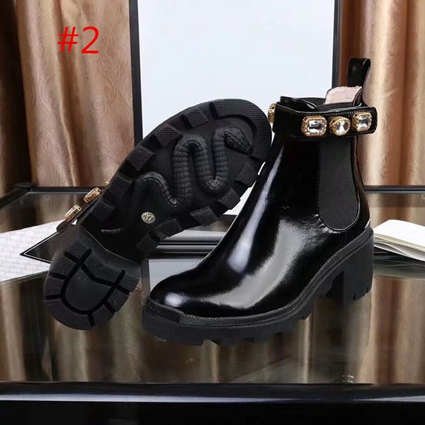 

large size woman's leather shoes lace up ribbon belt buckle ankle boots factory direct female rough heel round head autumn wint, Black