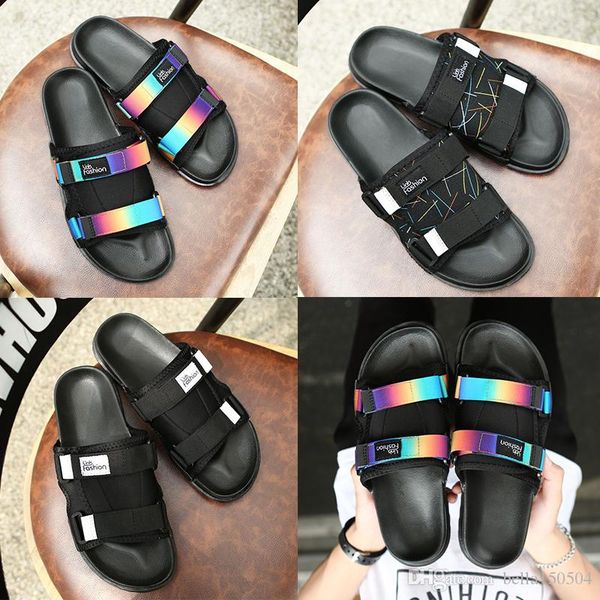 

new brand visvim slippers flip-flops man and women lovers casual shoes slippers beach sandals outdoor slippers hip-hop street sandals, Black