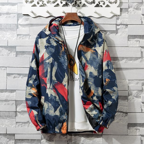 

2019 men jacket autumn new men camouflage casual fashion light jacket pocket hip hop street large size s-4xl, Black;brown