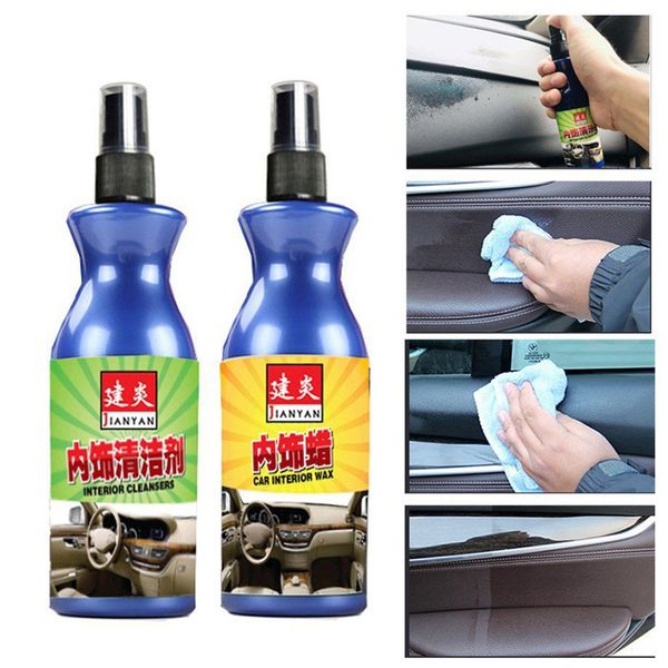 Car Leather Seat Cleaner Polish Care Wax Panel Dashboard Cleaner Tool Automotive Interior Repair Maintenance Agent 100ml Car Detailing Supply Car