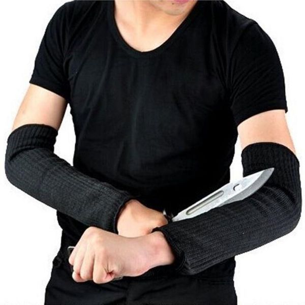 

brand safety arm sleeve anti cut puncture proof guard bracers protector safety gloves sport drive work arm anti-cut protective, Black;gray
