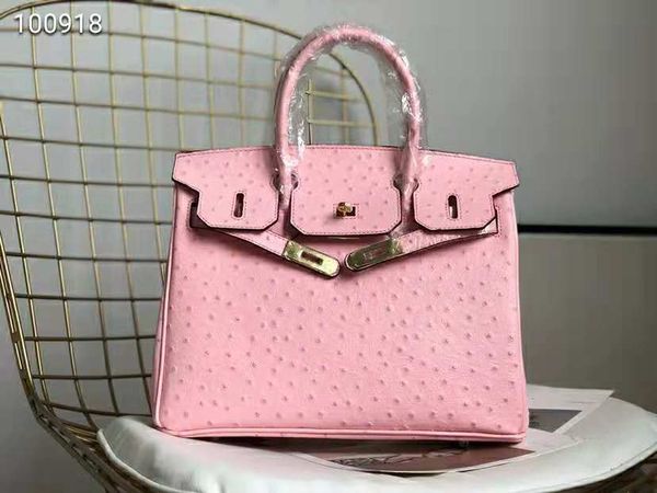 

herrrrmes ostrich pattern leather 25cm-30cm-35cm shoulder handbag embossed yf0309 palm print portable togo black roulis bags