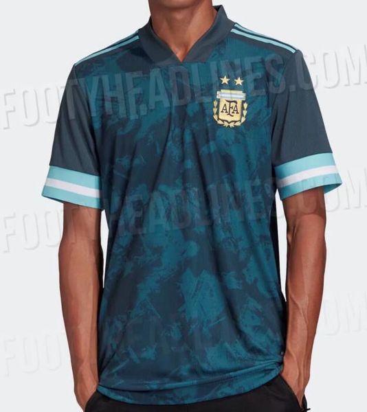 

2020 copa américa argentina soccer jersey 20/21 argentina home soccer shirt #10 messi #9 aguero #11 di maria football uniform away, Black;yellow