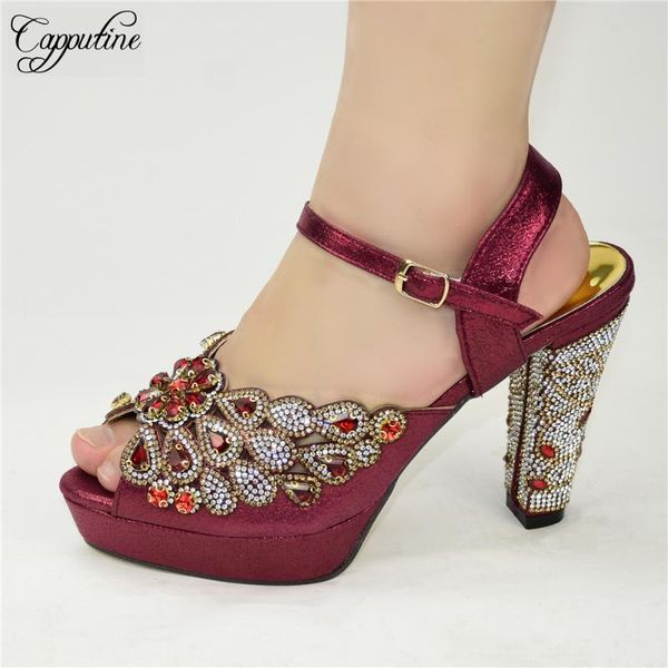 

pretty wine sandals evening party high heel lady pumps shoes with rhinestones 88-27 heel height 11cm, Black