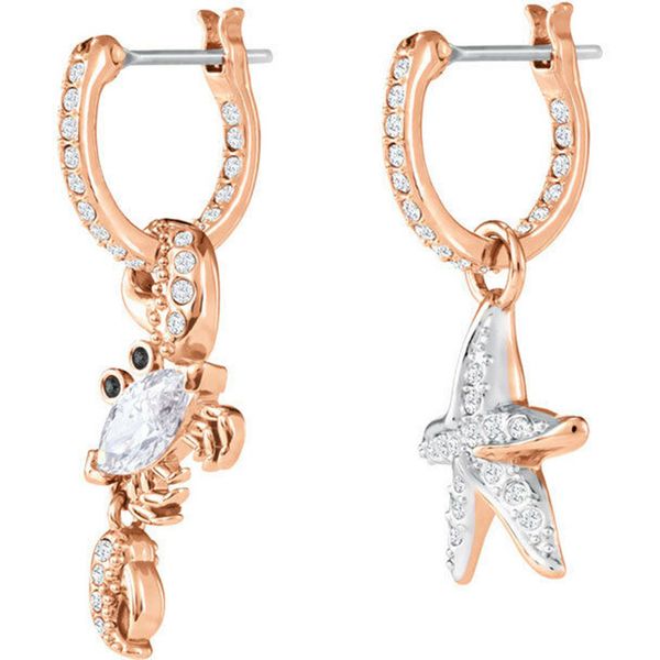 

vatican luo poem cross border selling accessories shih oceans vitality crab starfish earrings non-symmetrical crab ear clip, Silver