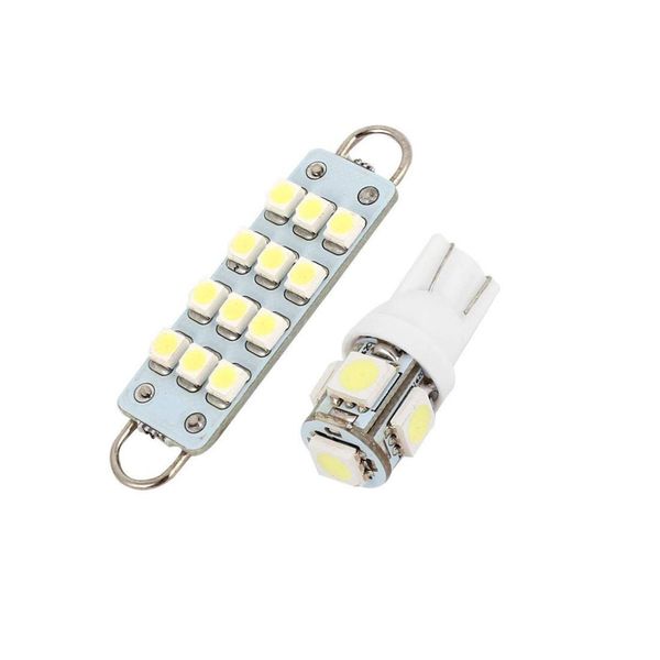 

uxcell 16 pcs dome map white led lights interior package kit