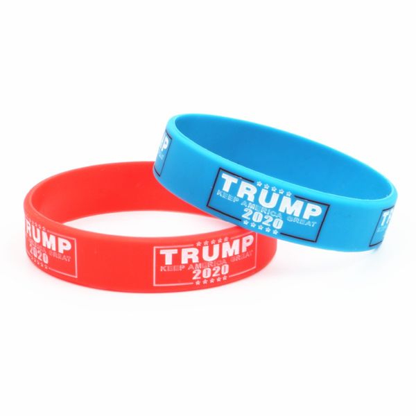 

fashion trump keep america great again silicone wristband red blue rubber trump support bracelets&bangles jewelry gift sh278, Golden;silver