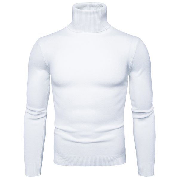 

cloudstyle 2019 white turtleneck men sweater long sleeved head slim men sweater fast delivery casual cotton blend, White;black