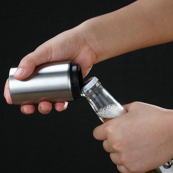 

new magnetic automatic beer bottle opener cap opener creative stainless steel press type bottle openers home kitchen bar tools t2i5305