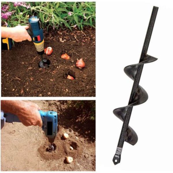 

garden auger spiral drill bit roto flower planter bulb hex shaft drill auger yard gardening bedding planting hole digger tool