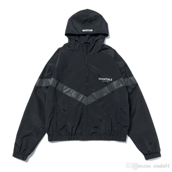 

mens designer jackets fashion windbreaker high street fog essentials reflective hoodie casual hooded jackets outwear black s-xl, Black;brown