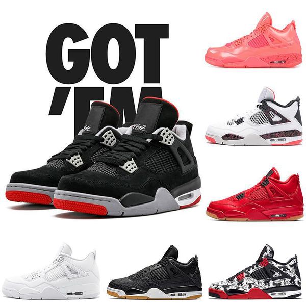

2019 bred pale citron tattoo 4 mens basketball shoes pizzeria singles day royalty black cat punch 4s trainers sports sneakers 7-13