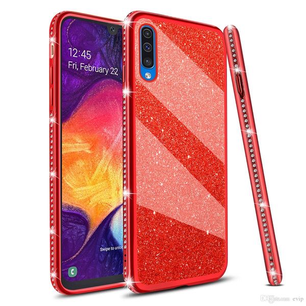 

high for samsung galaxy note 8 9 s10 plus s10e s10 phone case dual layer tpu+pc hybrid glitter shockproof protective phone shell coque