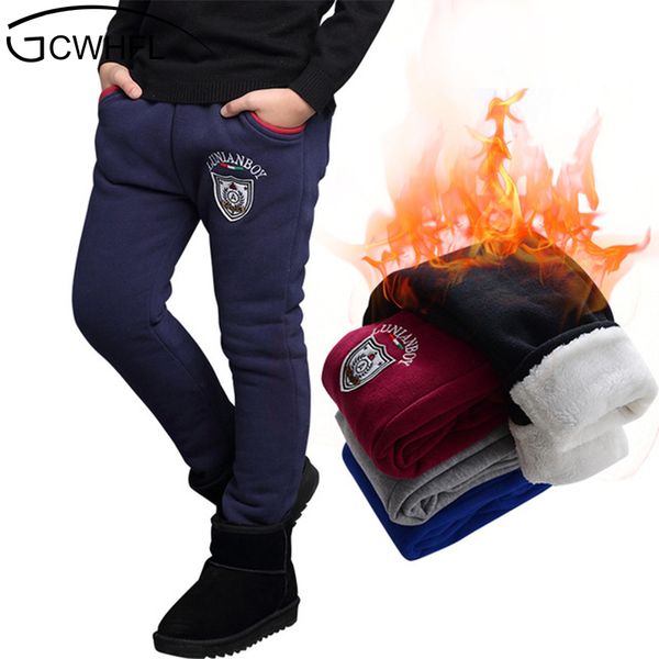

new 2019 children clothing boys winter pants with fleece warm long trousers for boys thickening pants kids clothes 5-14 years t200104, Blue