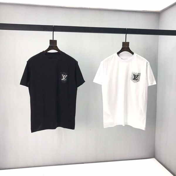 

mens shirt t-shirt summer letter print t-shirt casual cotton short sleeve t-shirt eu size polo black white#97, White;black