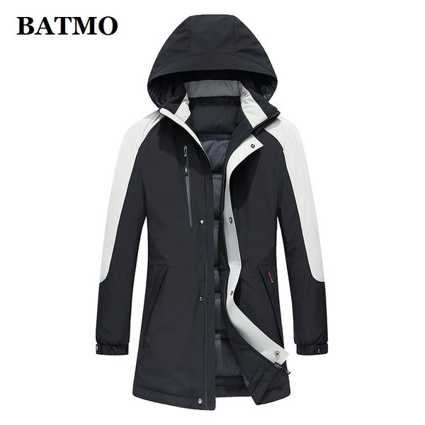 

batmo 90% white duck down hooded jackets men,men's winter hooded jackets,plus-size m-4xl 19627, Black