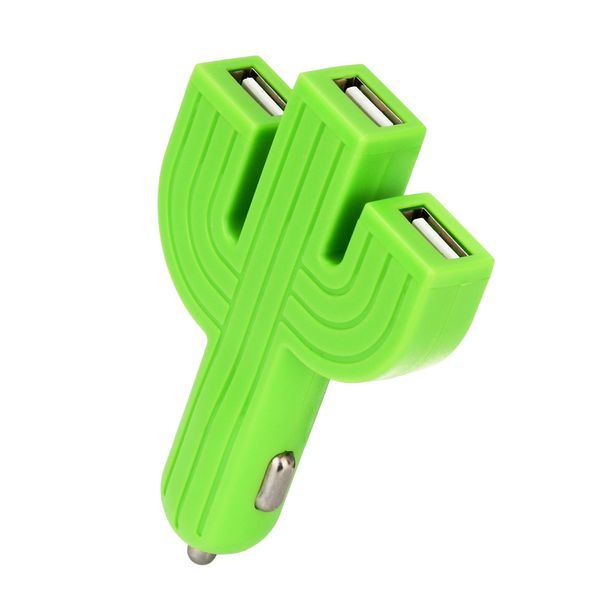 

input dc 12v-24v car mobile phone charger cactus 3u car charger multifunction 3usb three devices cargador de coche