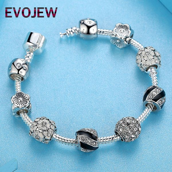 

fashion-antique silver round charm bracelet & bangle with clear cz crystal ball beads bracelet jewelry making drop shipping, Golden;silver