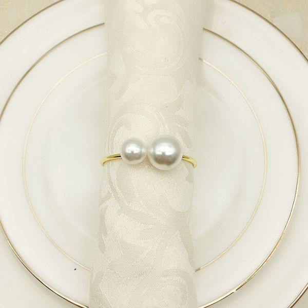 

12шт отель салфетка кольцо держатель перл пряжка металл рождество свадьба золотого круг ужин банкетная салфетка кольцо