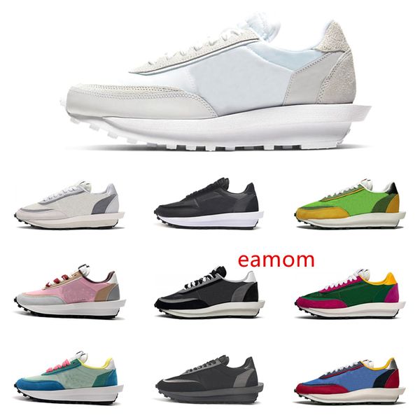 

stock xsacai ld waffle ldv running shoes men women chaussures triple black white nylon pine green mens trainer sports sneakers runner 36-44