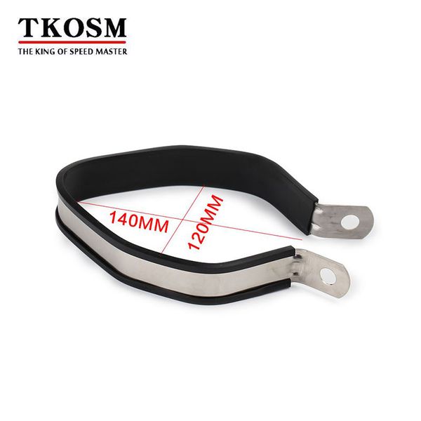 

tkosm universal holder support bracket clamp fixed ring for most motorcycle moto exhaust muffler stainless steel