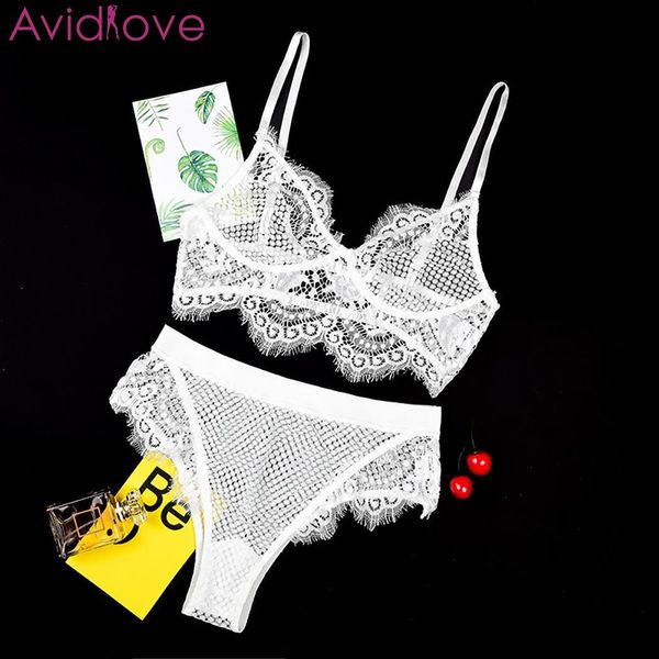 

women lace mesh strap floral bra underwear set high waist casual, home, etc. lingerie set slim all season, Red;black
