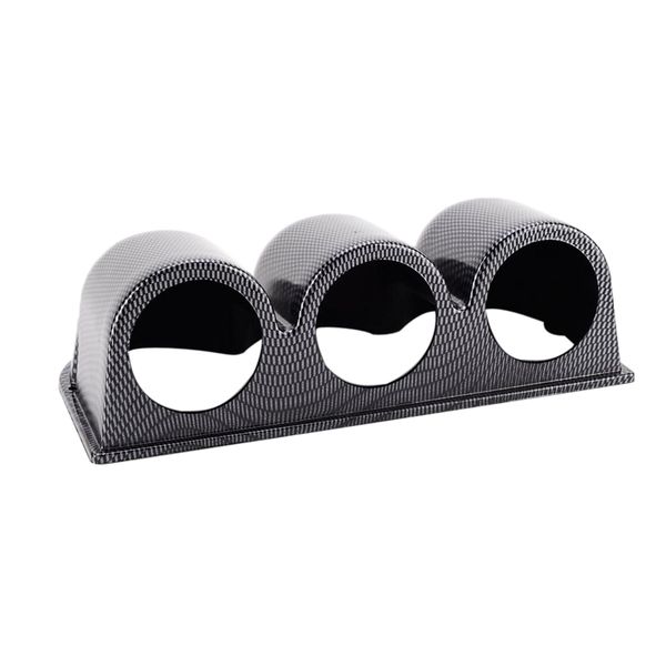 

car carbon fiber look dash 3 hole triple gauge meter mount holder pod 52mm