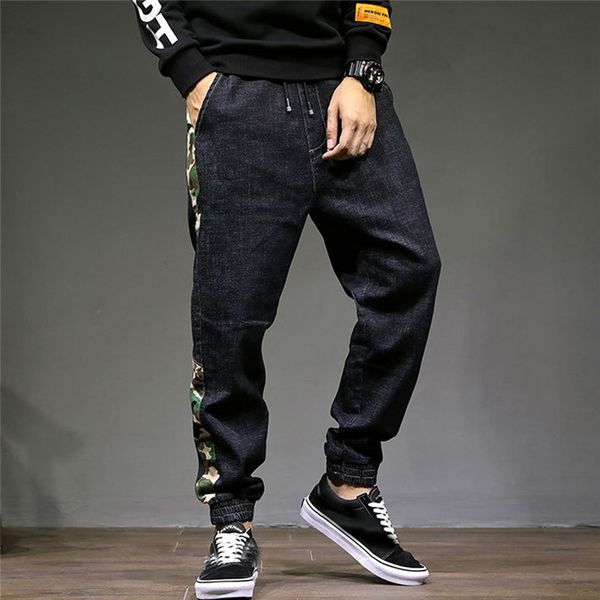 

men jeans leisure spring autumn loose stretch harlan beamed jeans new fashion men's clothing drop shipping new fashion 2020, Black