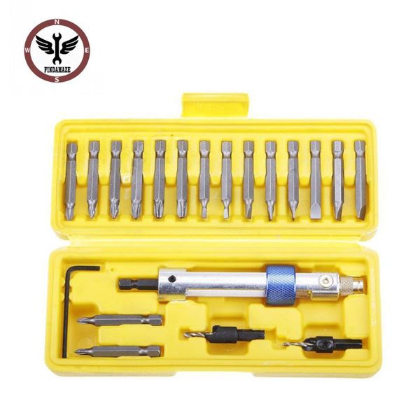 

findamaze 20 piece high speed steel drill screwdriver set / screwdriver head converter dual-use suit