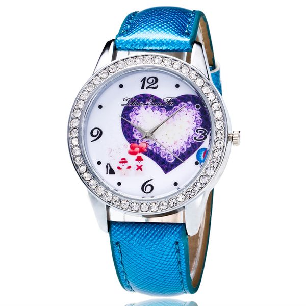 

women watches luxury geneva rhinestone bracelet watches women heart fashion leather wristwatch quartz watch woman clock relogio, Slivery;brown