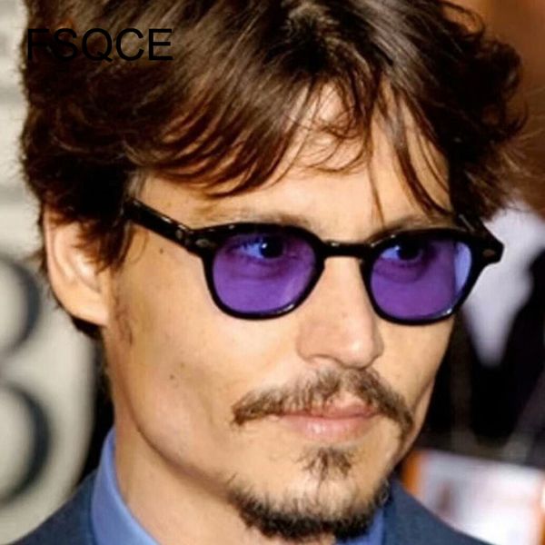 

fashion johnny depp style round sunglasses clear tinted lens design party show sun glasses, White;black