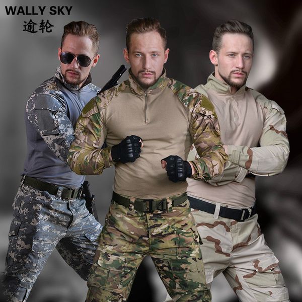 

acu/cp/black camouflage frog clothes for cs tactical combat uniform outdoor sports hunting suit shirt pants, Camo