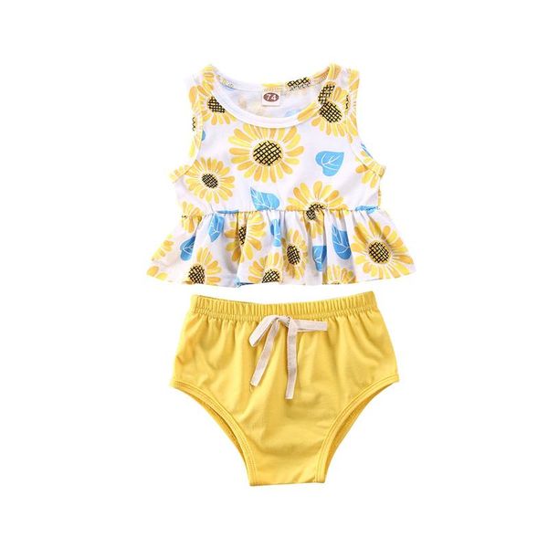 

new fashion children two-piece outfits girls watermelon print vest solid color bowknot shorts, White