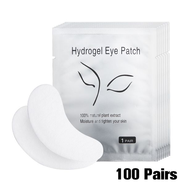 Adesivos de gel para os olhos 100 pares/pacote Hidratante para cuidados com os olhos Adesivos de papel para cílios sob os cílios para maquiagem