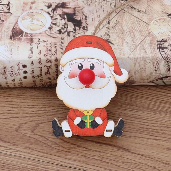 

party illuminated festival props battery powered christmas tree crafts cute handmade ornament hanging pendant wooden kids gift