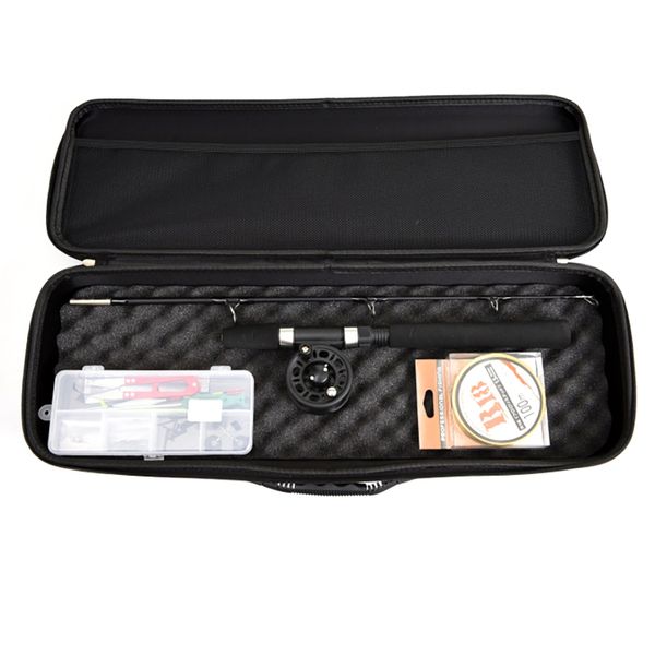 

new 80cm black abs solid outdoor ice fishing rod set with bag winter fishing rod equipment practical tool fishing accessories rod reel combo