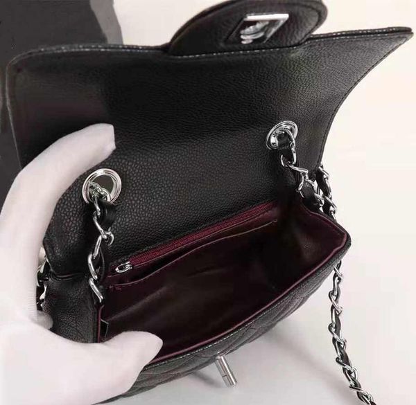 

new r caviar mini wallet ladies handbag messenger bag leather shoulder bag gold chain silver chain handbag