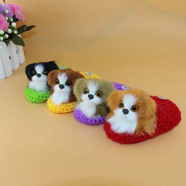 

car ornaments mini simulation plush dog decoration dashboard toys cute hand hooks slippers puppy home office decor accessories