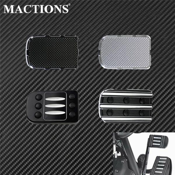 

motorcycle cnc large brake pedal pad foot peg footrest cover black/chrome for touring softail flhr fat boy street glide