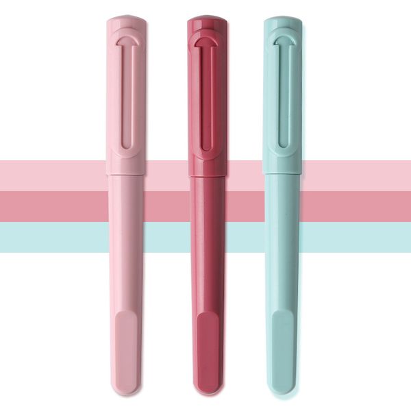 

высокое качество красивые конфеты цвет авторучка 0.38 мм meduim штраф перо студентов розовый зеленый пвх пластик черный цвет знак ручки