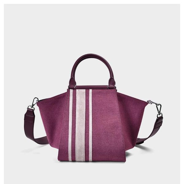 

charm2019 spelling canvas cowhide width straps bat genuine leather woman portable wing package