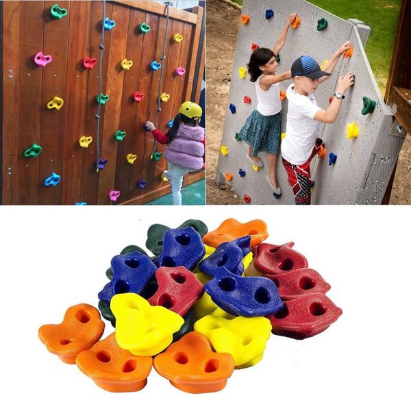 

1 pc children outdoor indoor playground plastic rock climbing holds wall set kit rock stones backyard kids toys