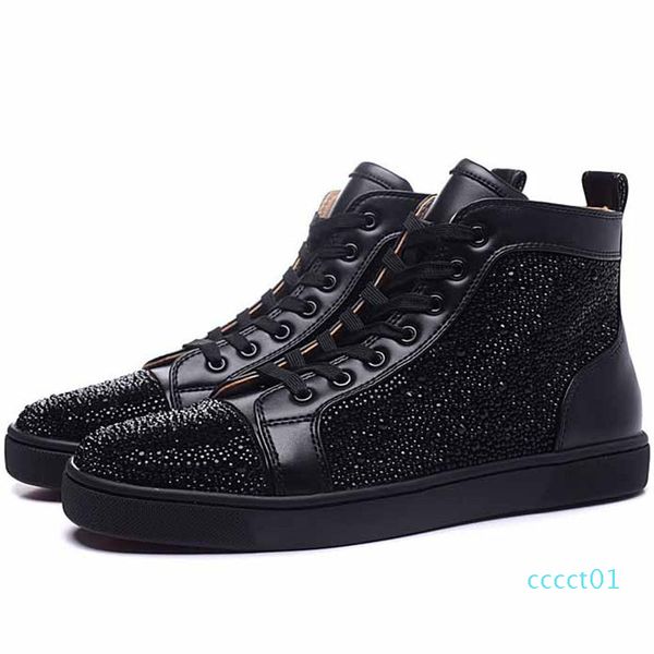

designer red bottoms sneakers studded spikes shoes designer luxury red bottoms for men women s7 ct01, Black