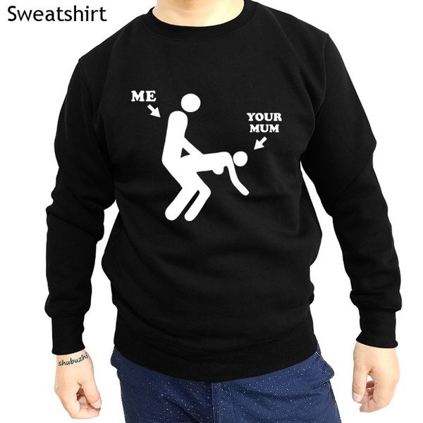 

cotton style autumn hoodies me and your mum funny offensive hoodie novelty joke tee brand men winter sweatshirt hoody, Black