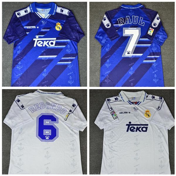 

94 95 96 ретро реал мадрид футбол джерси рауль заморано редондо футбол рубашки винтаж calcio maglia camiseta de futbol, Black;yellow