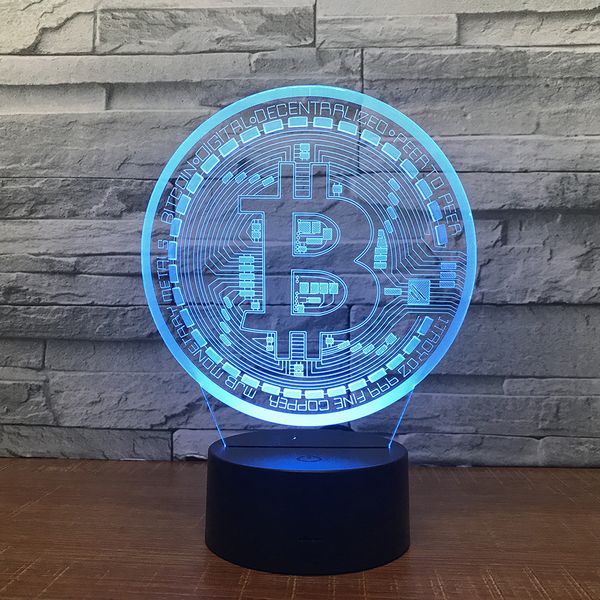 

seven neon]bitcoin acrylic 7colors desk lamp 3d lamp gift novelty led night light millennium falcon light